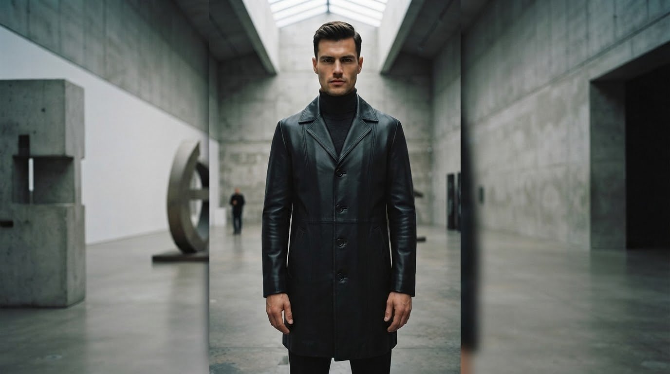 Herrenmode aus Leder – Kollektionsmotiv